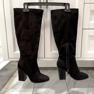 Black suede boots